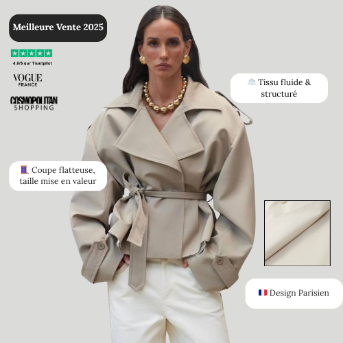Trench Court Ceinturé - Khaki