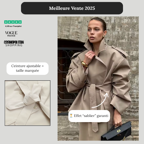 Trench Court Ceinturé - Khaki