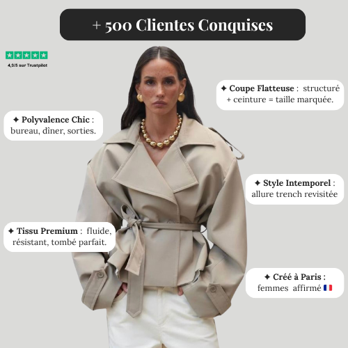 Trench Court Ceinturé - Khaki