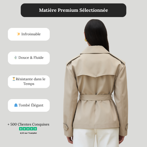 Trench Court Ceinturé - Khaki