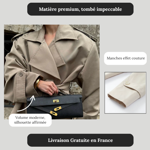 Trench Court Ceinturé - Khaki