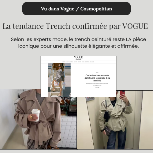 Trench Court Ceinturé - Khaki