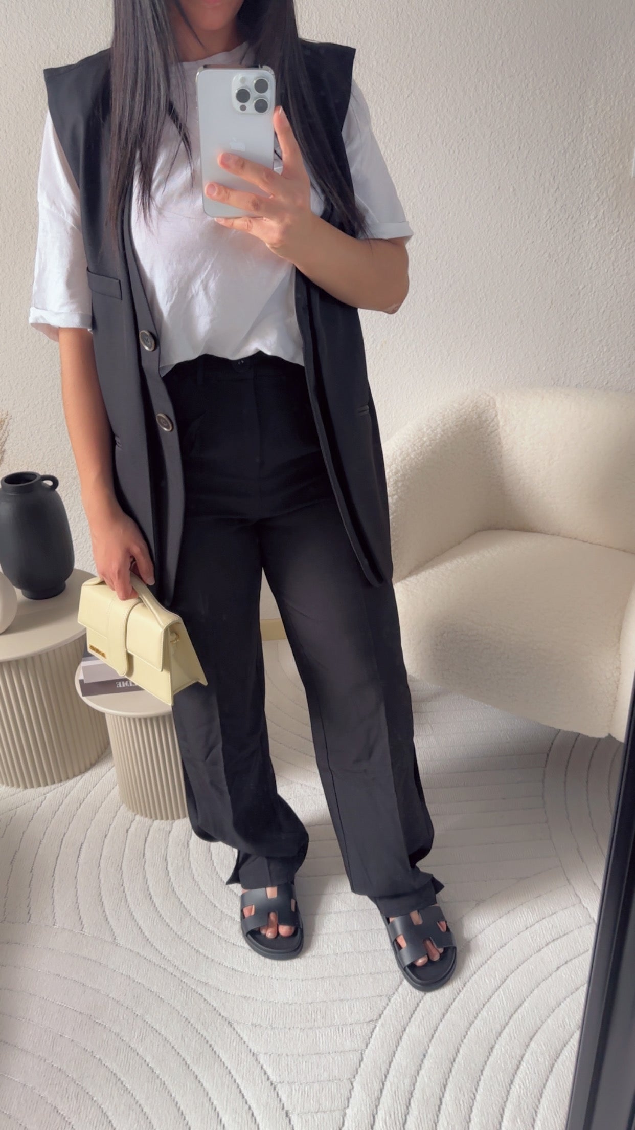 Pantalon a pince noir