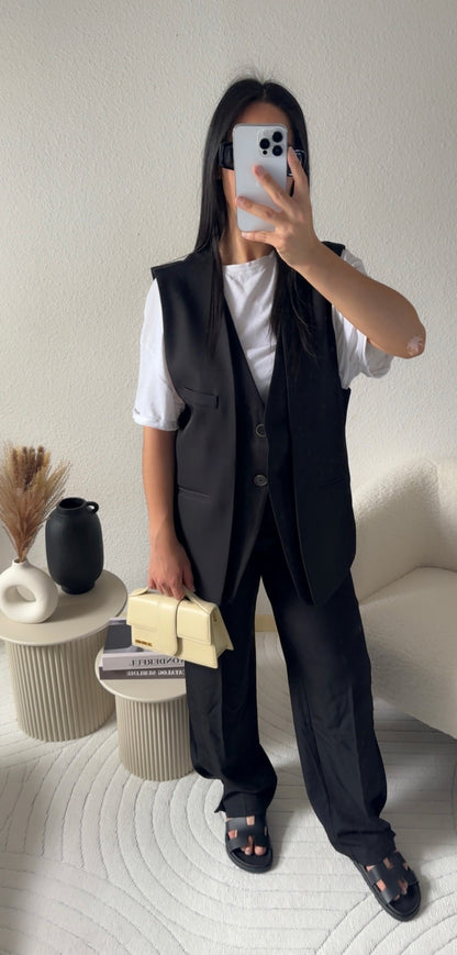 Pantalon a pince noir