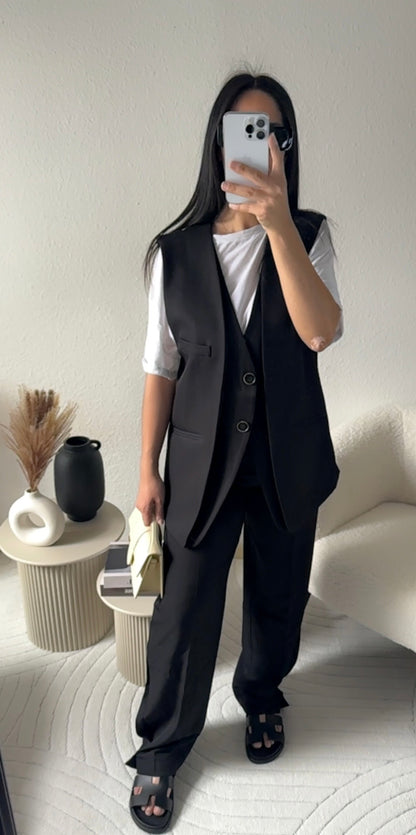 Pantalon a pince noir